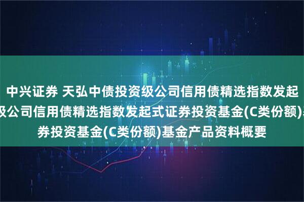 中兴证券 天弘中债投资级公司信用债精选指数发起C: 天弘中债投资级公司信用债精选指数发起式证券投资基金(C类份额)基金产品资料概要